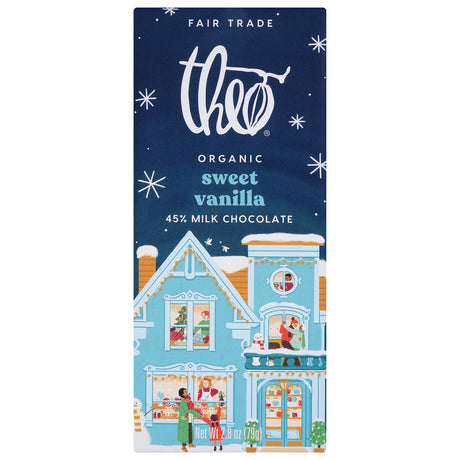 Theo Chocolate: Organic Milk Chocolate Vanilla Bar - 12 Pack - 2.8 oz Each