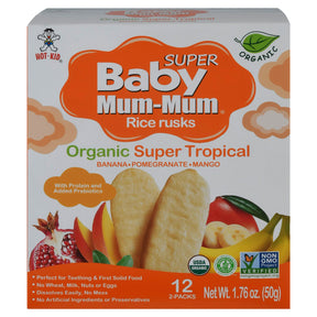 Hot Kid Baby Mum-Mum Tropical Rice Rusks - 6 Pack - 12 Count - Baby Snacks