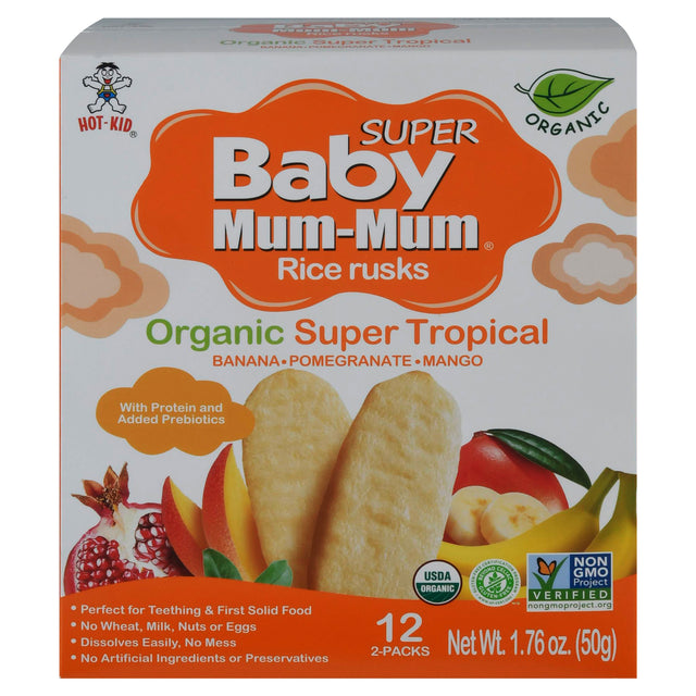 Hot Kid Baby Mum-Mum Tropical Rice Rusks - 6 Pack - 12 Count - Baby Snacks