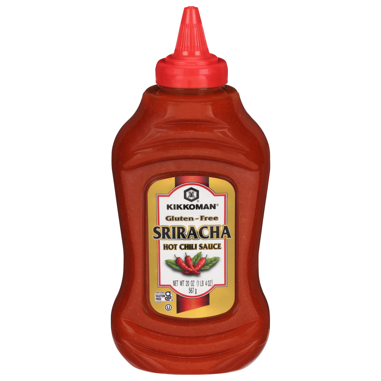 Kikkoman Sriracha Hot Chili Sauce, 20 oz , Pack of 12 - Spicy Asian Condiment