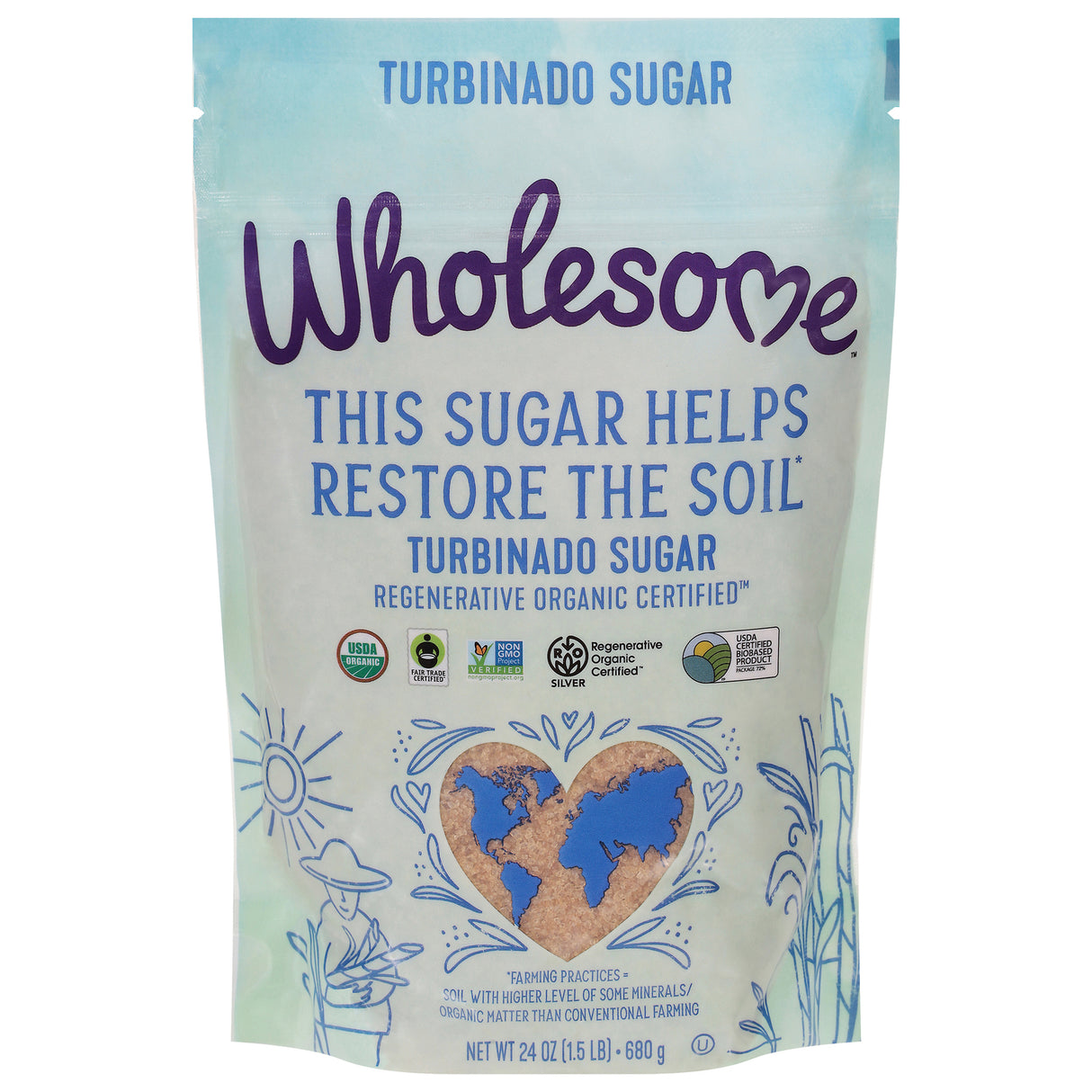 Wholesome Organic Sugar, 12 Bags, 24 oz | Og2 Turb Regen | Best Price Online