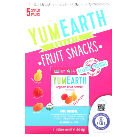 YumEarth Organic Tropical Fruit Snacks: Delicious & Healthy Treat, 6 Pouches