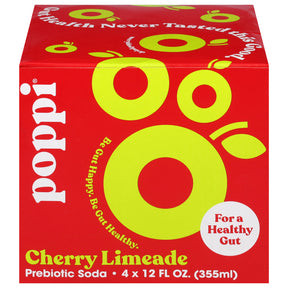 Poppi - Prebiotic Soda, Cherry Limeade 4/12 fl oz (Pack of 6) - Healthy Sparkling Beverage