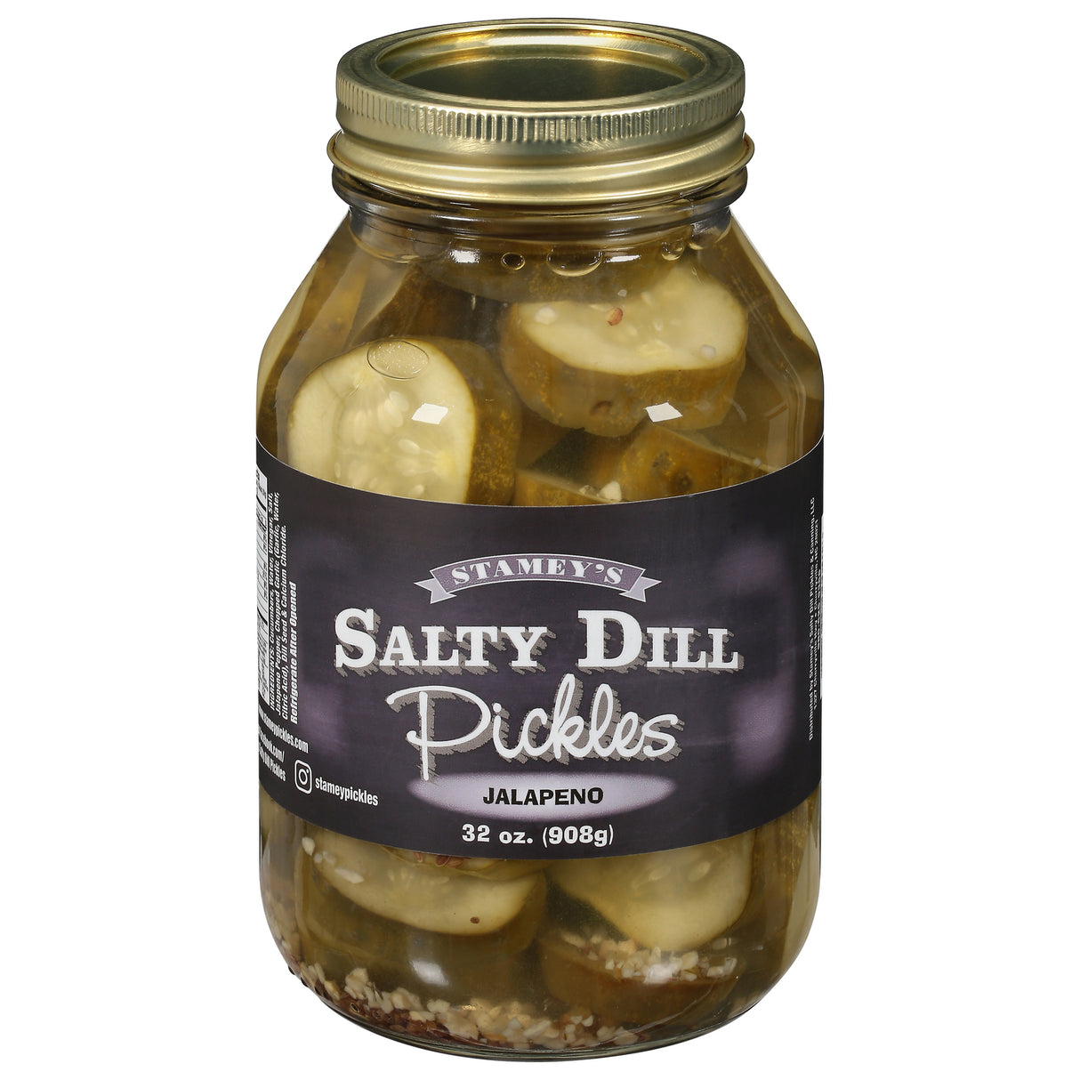 Stamey's Dill Jalapeño Pickles (Pack of 6 - 32 oz ) - Spicy & Crunchy