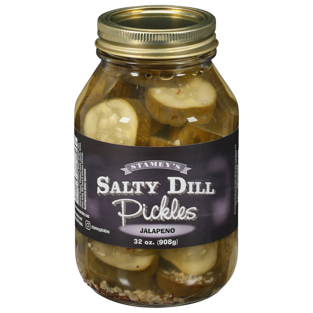 Stamey's Dill Jalapeño Pickles (Pack of 6 - 32 oz ) - Spicy & Crunchy