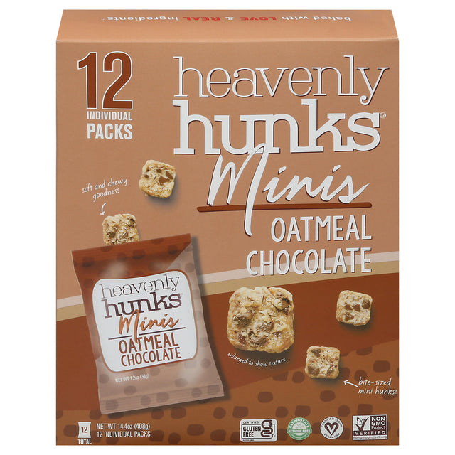 Heavenly Hunks Oatmeal Chocolate Chip Cookie Minis 12ct (6 Pack) - Snacks
