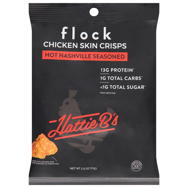 Flock Chicken Skin Chips Hattie Bs Variety Pack: Crispy Keto Snack (8-Pack)