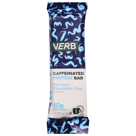 Verb Energy: Chocolate Chip Oatmeal Protein Bar | 12 Count | Caffeinated Boost