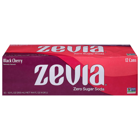 Zevia - Black Cherry Soda, 12/12 fl oz (Pack of 2) - Zero Sugar
