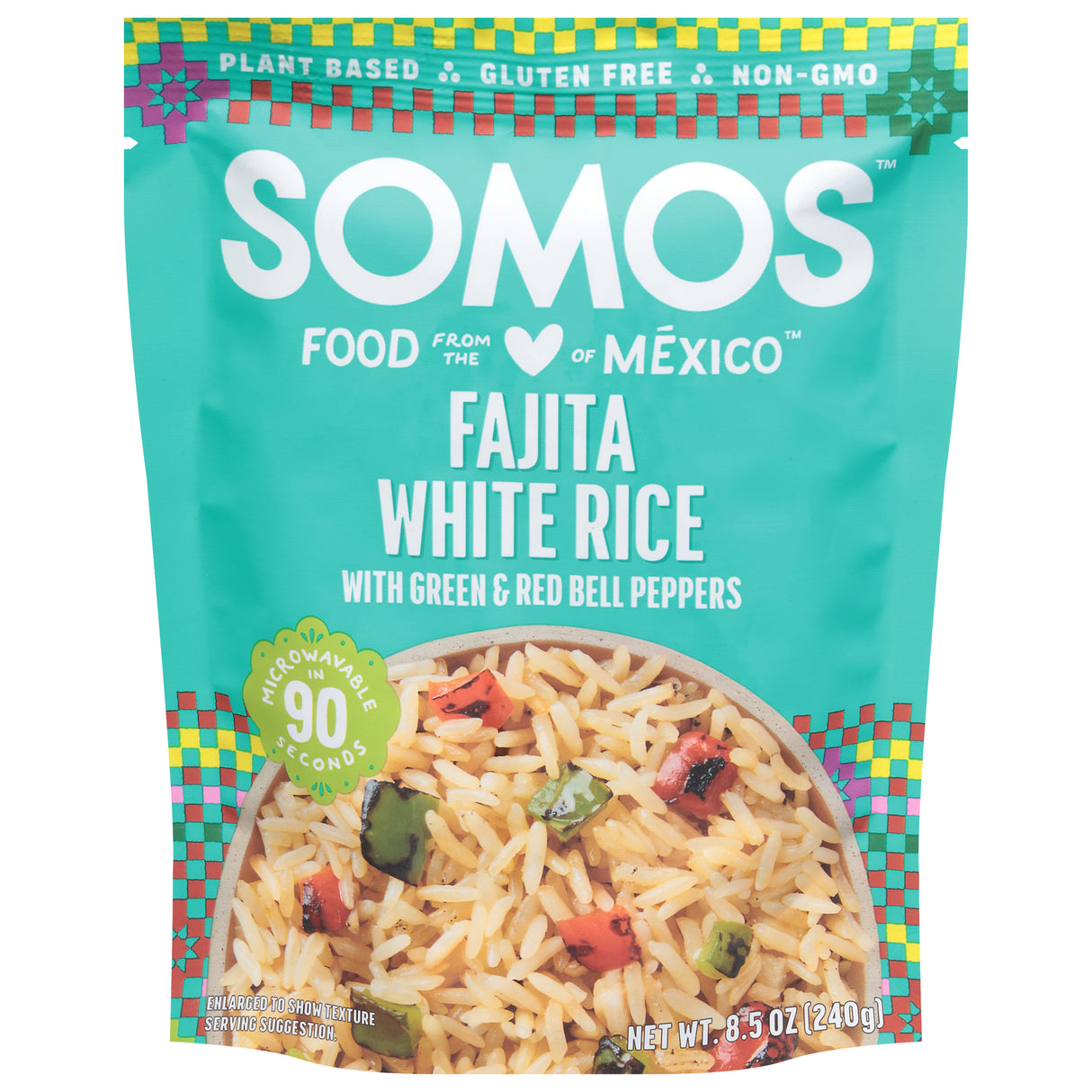 Somos Rice Fajita: White Rice, 6 Pouches | Ready to Eat Mexican Rice Bowl