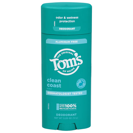 Tom's of Maine Clean Coast Deodorant Stick, Natural Odor Protection - 3.25 oz