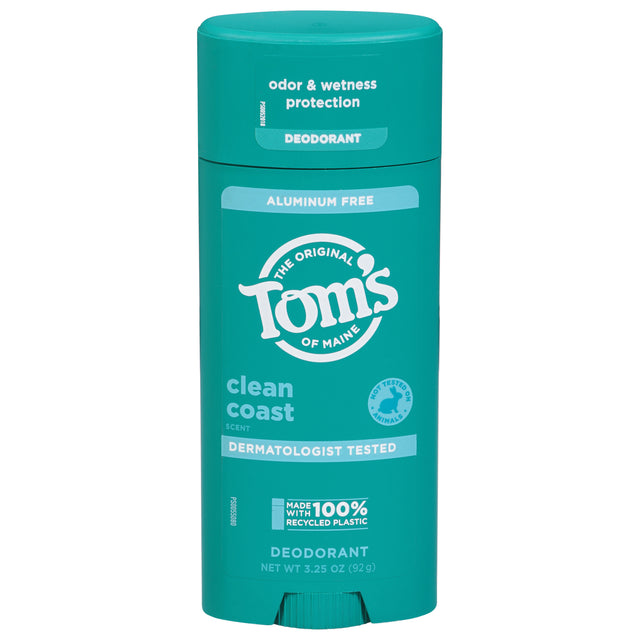 Tom's of Maine Clean Coast Deodorant Stick, Natural Odor Protection - 3.25 oz