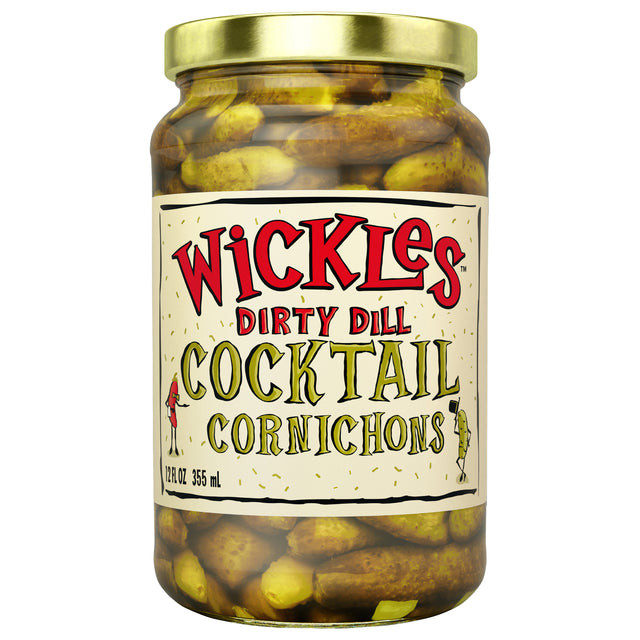 Wickles Dirty Dill Cornichons - 6 x 12 oz  - Crunchy Pickled Delight