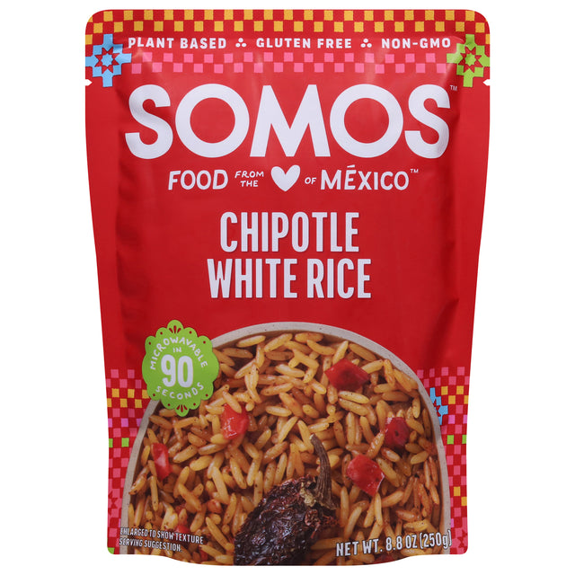 Somos White Chipotle Rice 6-Pack: Ready-to-Eat Flavorful Pouches - Quick & Easy