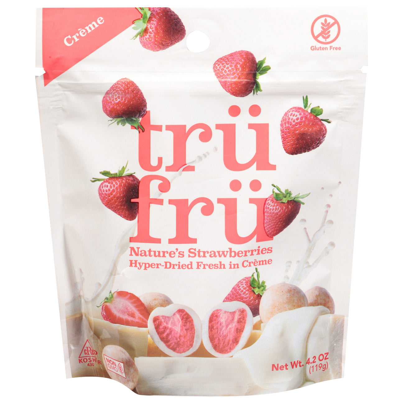 Tru Fru Strawberries in White Chocolate, Creamy Frozen Treat - 6 x 4.2 oz Pouches