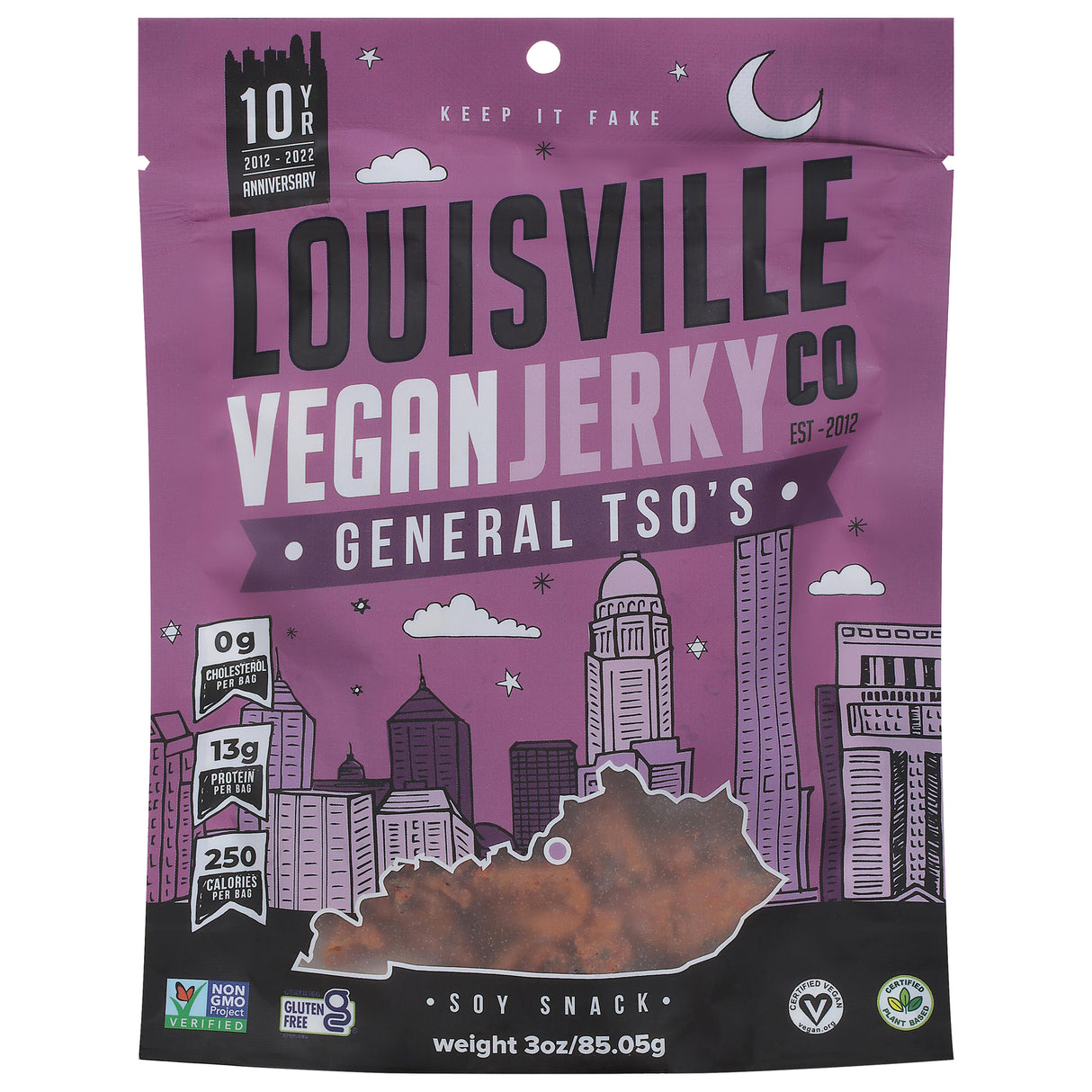 Louisville Vegan Jerky Gnnrl Tso's Vegan Jerky - 10-3 Oz Cs
