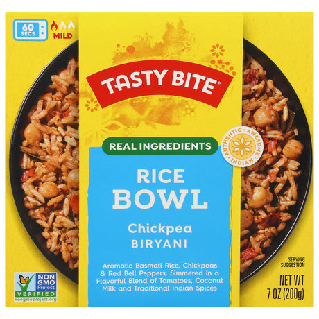 Tasty Bite Chickpea Biryani Bowl, 6 x 7 oz - Ready to Eat Indian Rice Dish