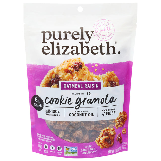 Purely Elizabeth Raisin Cookie Granola Oatmeal, 6 Pack | Healthy Breakfast