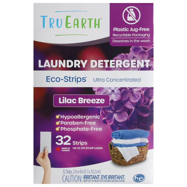 Tru Earth Lilac Laundry Detergent Strips - 12 Packs of 32 Loads