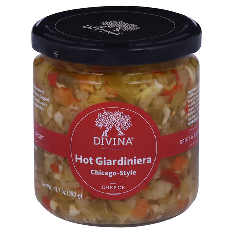 Divina Giardiniera Hot Chicago Style 6 Jars - Spicy Pickled Vegetables