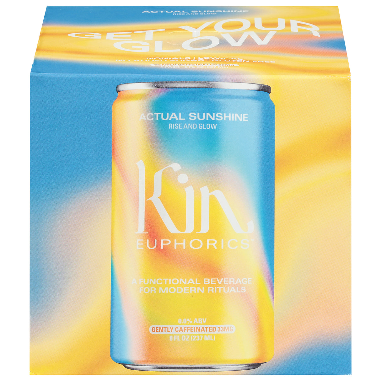 Kin Euphorics Actual Sunshine Adaptogenic Drink 4-Pack | Healthy Energy Boost