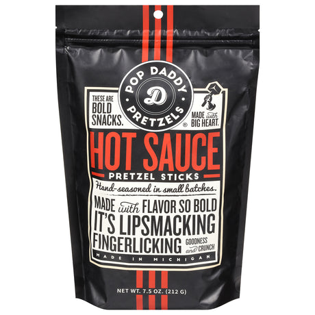 Pop Daddy Hot Sauce Pretzel Sticks (12-Pack) | Spicy Snack Sticks - 