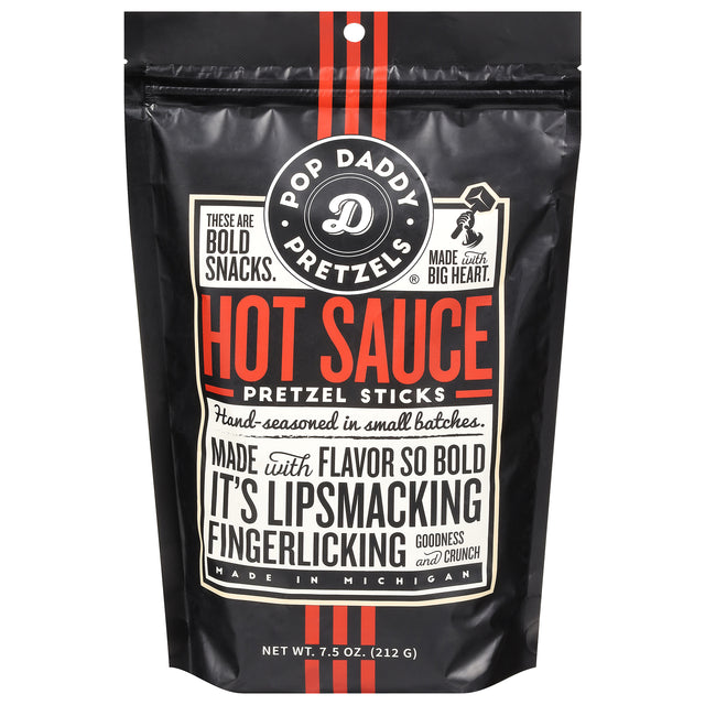 Pop Daddy Hot Sauce Pretzel Sticks (12-Pack) | Spicy Snack Sticks - 