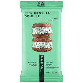 Trubar Mint Chip Protein Bars (12-Pack) | Healthy Snack, Low Sugar - 68