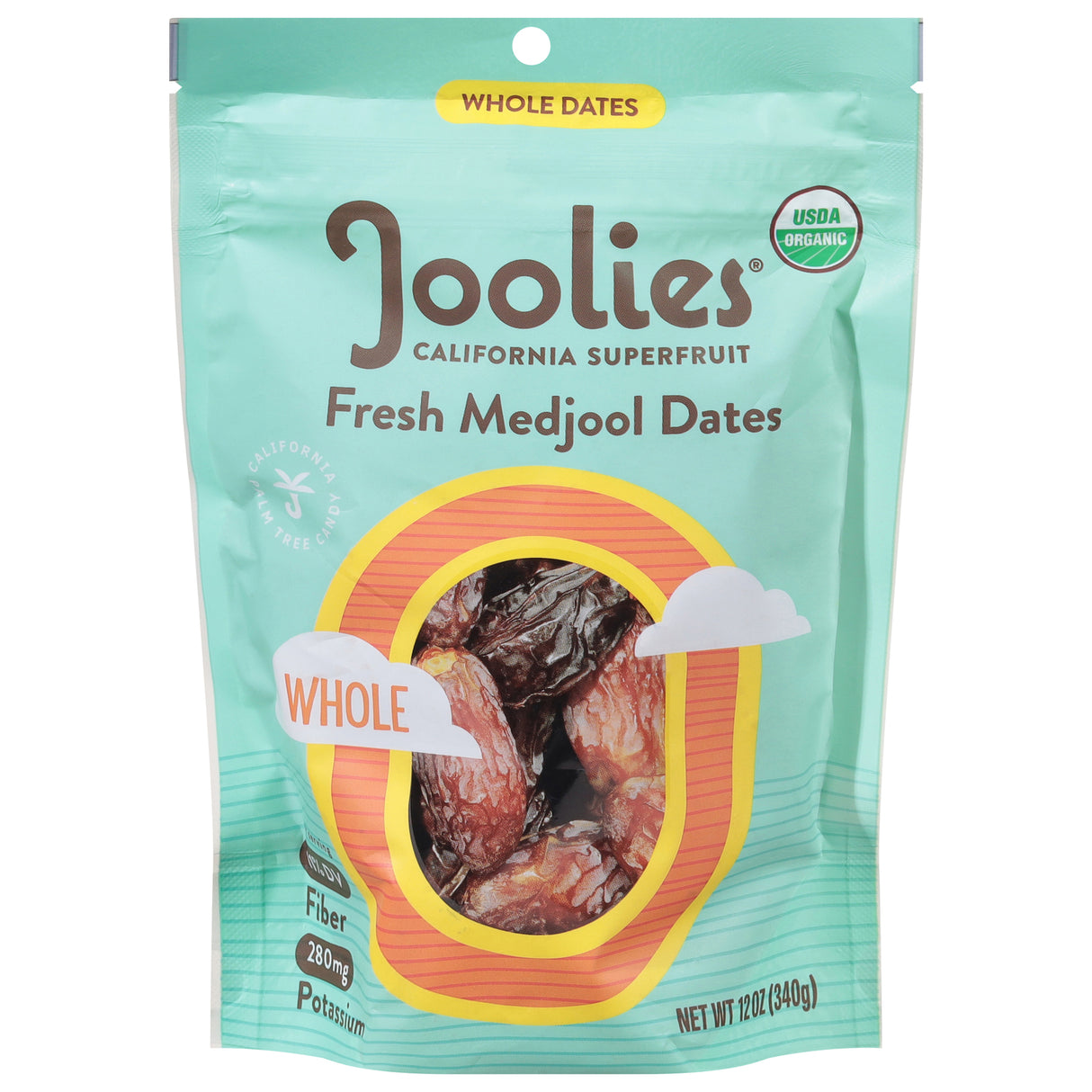 Joolies Organic Medjool Dates, Whole, 12 oz (Pack of 12)