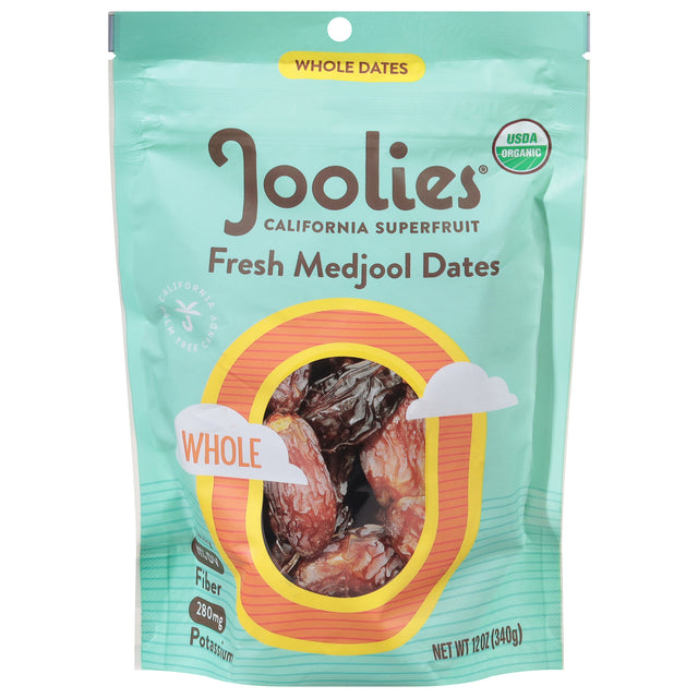 Joolies Organic Medjool Dates, Whole, 12 oz (Pack of 12)