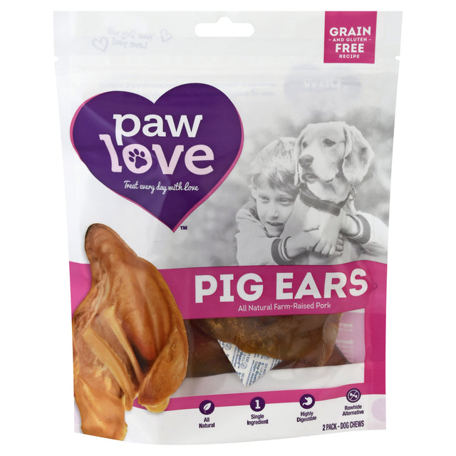 Paw Love Pig Ears Dog Treats - Pack of 6-2 Count