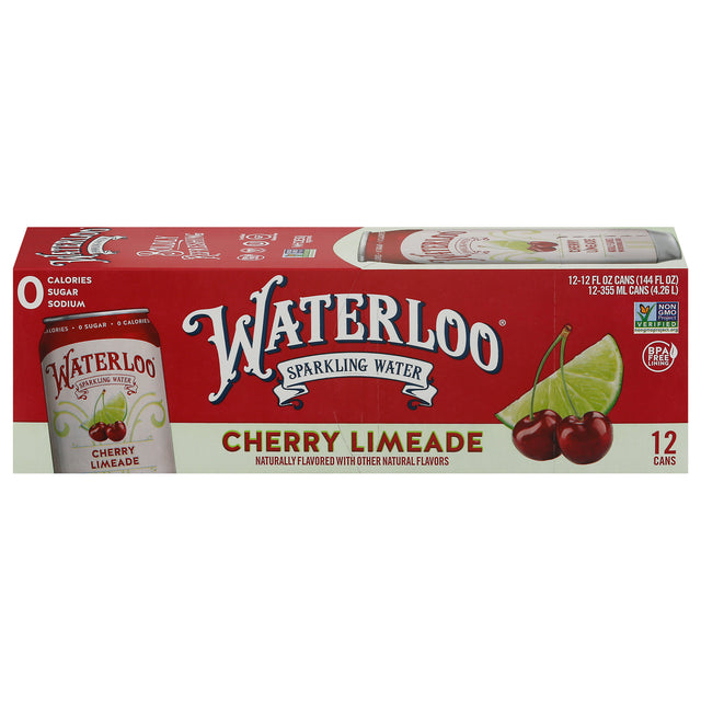 Waterloo Sparkling Water, Cherry Limeade, 24  (2 Packs of 12)
