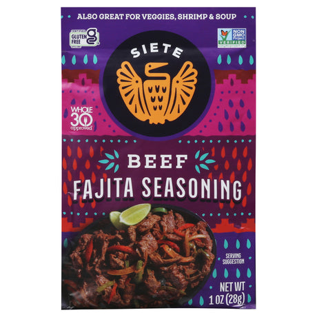 Siete Beef Fajita Seasoning: 12 Pack - Authentic Tex-Mex Flavor! Keto Friendly