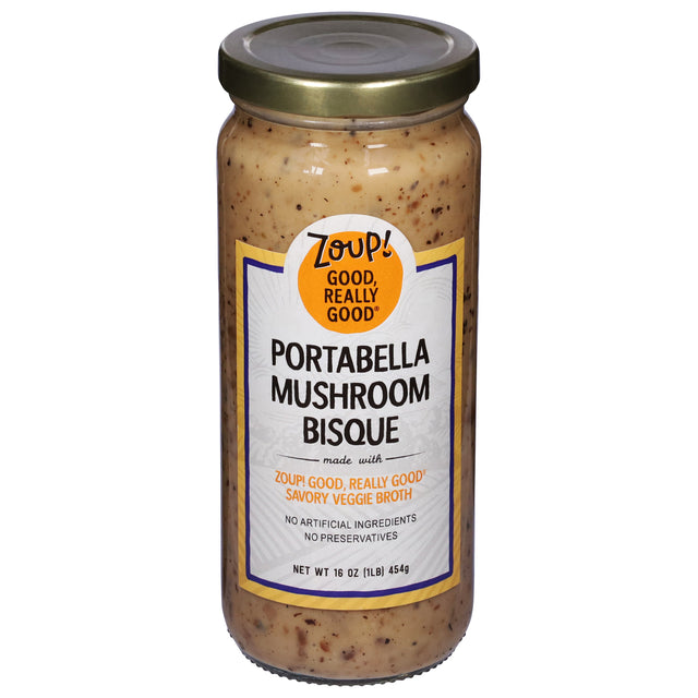 Zoup! Good, Really Good Portabella Mushroom Bisque Soup, 6-Pack of 16 oz.