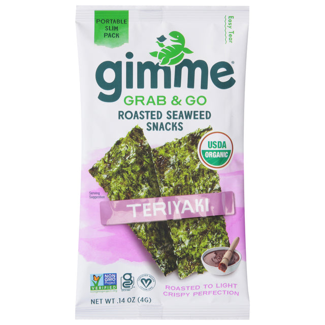 Gimme Seaweed Snacks Teriyaki OG2, 30ct | Crispy Savory Roasted Seaweed