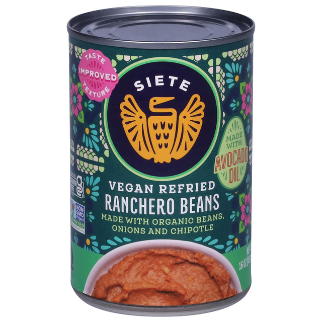 Siete Ranchero Refried Beans 12-Pack: Authentic Flavor, Healthy & Delicious