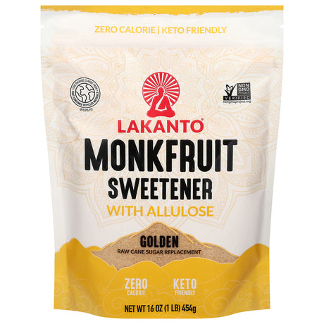 Lakanto Golden Monkfruit Sweetener - 16 Oz - (Pack of 8) - Natural Sugar Substitute