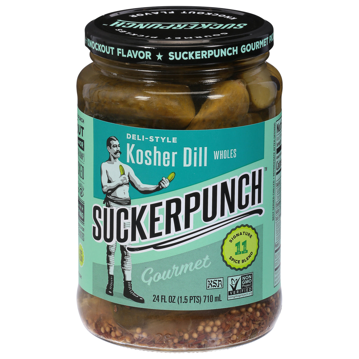 Suckerpunch Kosher Dill Pickles, Deli Style - 6 Jars - Tangy, Crunchy, Kosher