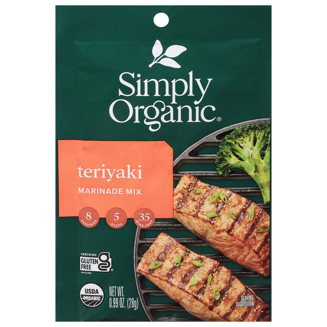 Simply Organic Teriyaki Marinade, Authentic Flavor - 12 Pack Case