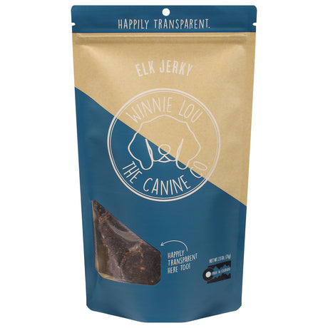 Winnie Lou The Canine Co. Elk Jerky Dog Treats - 6-2.5 Oz Packs - Single Ingredient, Grain-Free