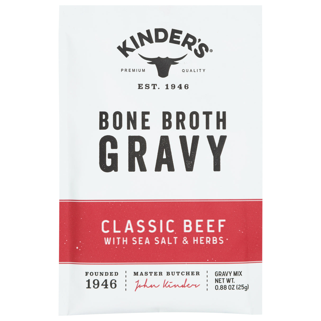 Kinder's Beef Bone Broth Gravy Mix, Rich Savory Flavor - 15 Pack (0.88 Oz)