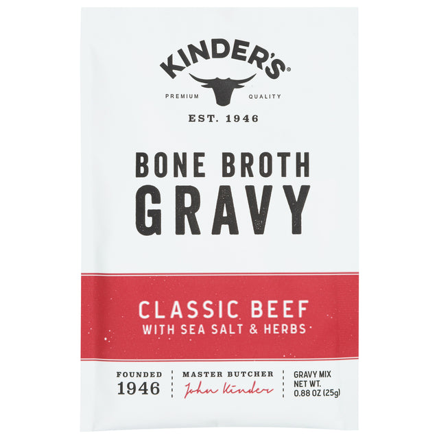 Kinder's Beef Bone Broth Gravy Mix, Rich Savory Flavor - 15 Pack (0.88 Oz)