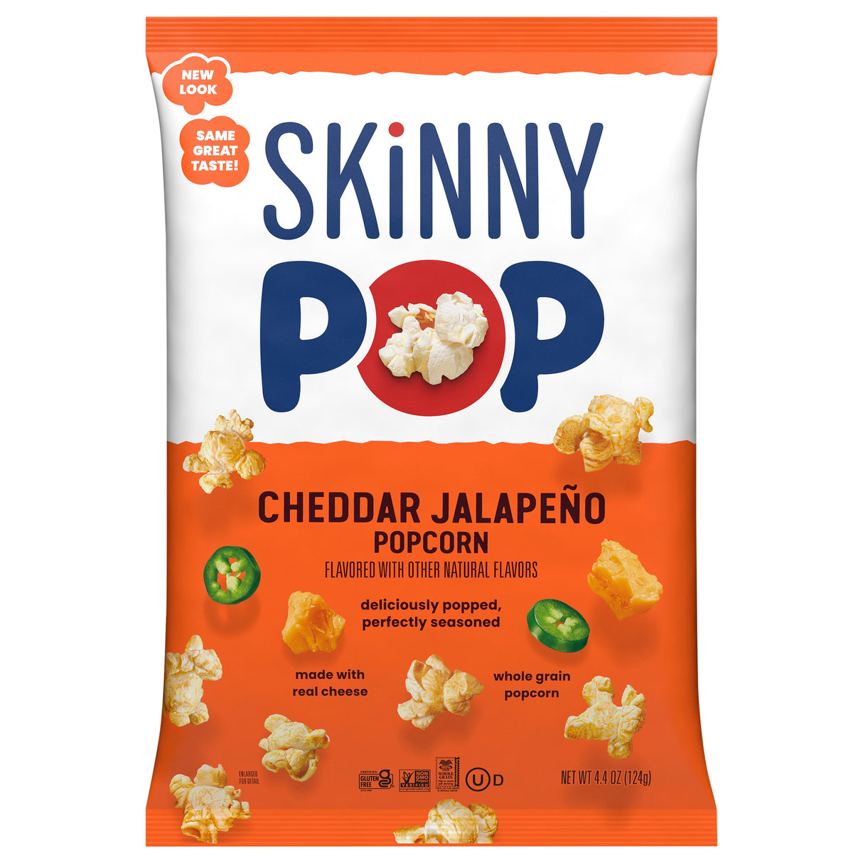 Skinnypop Cheddar Jalapeno Popcorn - 12 x 4.4 Oz Bags