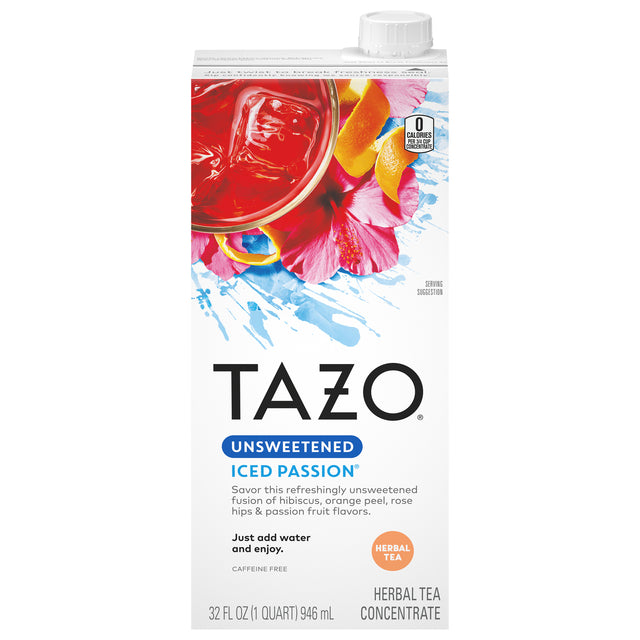 Tazo Unsweetened Passion Fruit Iced Tea Concentrate - 6 x 32 fl oz
