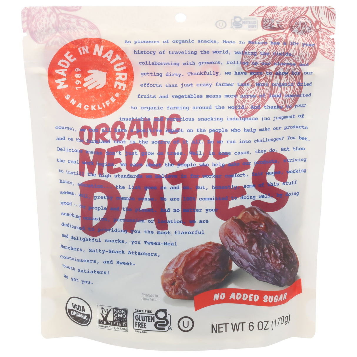 Made In Nature Organic Medjool Dates, 6 oz, 6-Pack