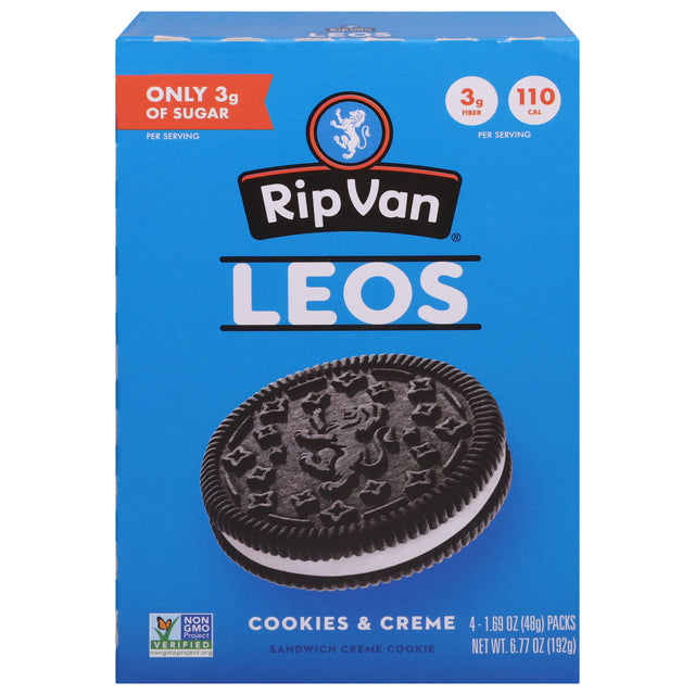Rip Van Wafels Cookies & Cream Wafels: 6 Count Snack Packs - Creamy Treat