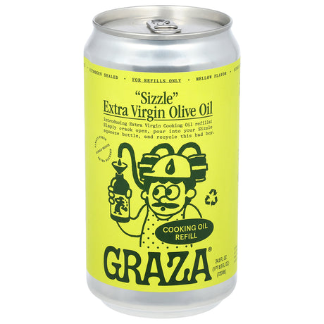Graza Sizzle EVOO Refill (Pack of 6) - 24.5 Fl Oz - Premium Extra Virgin Olive Oil