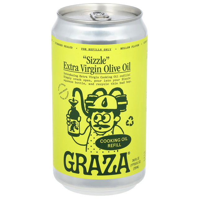 Graza Sizzle EVOO Refill (Pack of 6) - 24.5 Fl Oz - Premium Extra Virgin Olive Oil