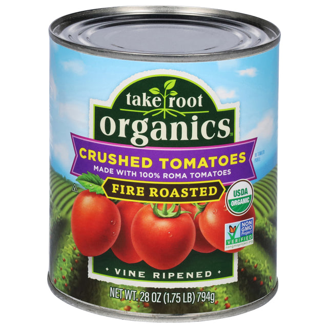 Take Root Organics: Fire Roasted Crushed Tomatoes - 6x28oz  | Free Shipping