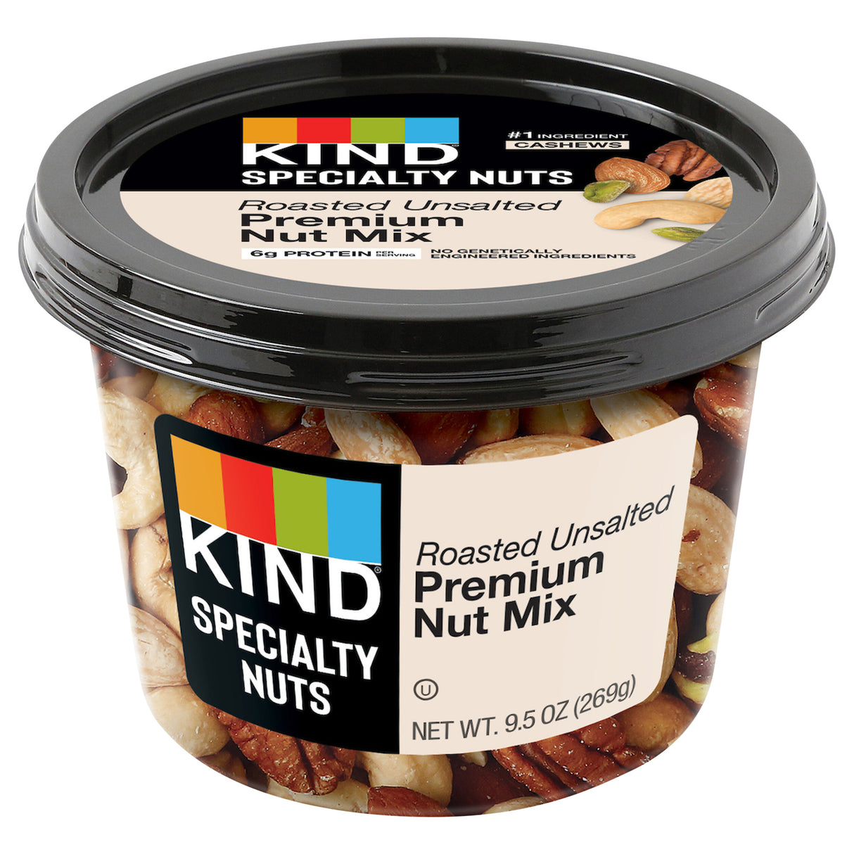 Kind Nut Mix: Roasted No Salt, Premium Quality | Healthy Snack, 6 x 9.5 oz